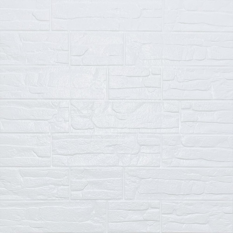 Самоклеюча декоративна 3D панель Камінь біла рвана цегла 700х770х5мм (155) SW-00000484