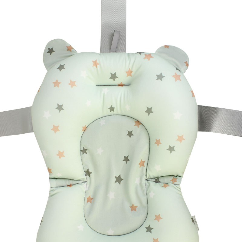 Матрасик коврик для ребенка в ванночку с креплениями Bestbaby 330P Blue Stars