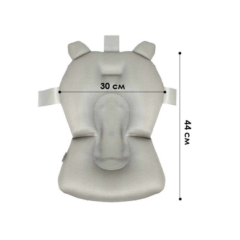 Матрасик коврик для ребенка в ванночку с креплениями Bestbaby 340 Gray Raccoon