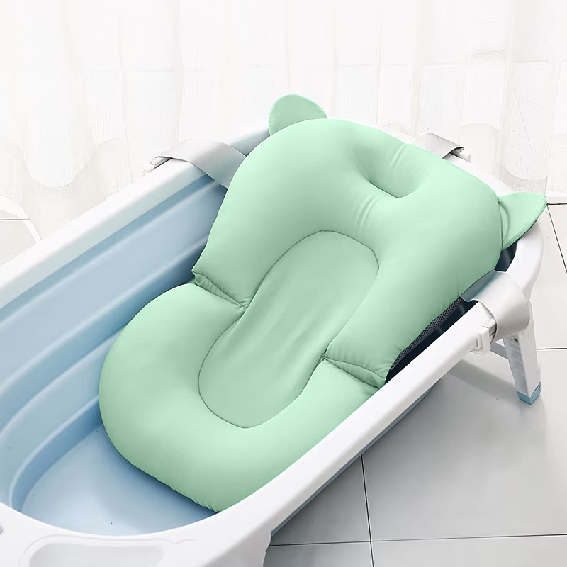 Матрасик коврик для ребенка в ванночку с креплениями Bestbaby 341 Green