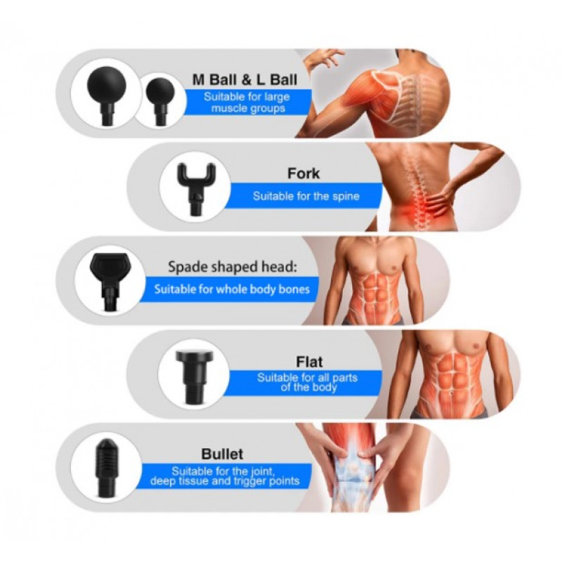 Професійний перкусійний масажер для м'язів Booster E (24V) Чорний — ударний пістолет для зняття напруги та болю.