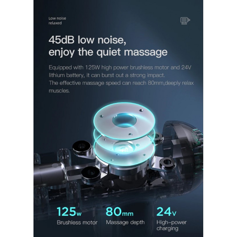 Професійний ударний масажер Booster Lightsaber (24V) для тіла – ефективний пристрій для відновлення та розслаблення м'язів.