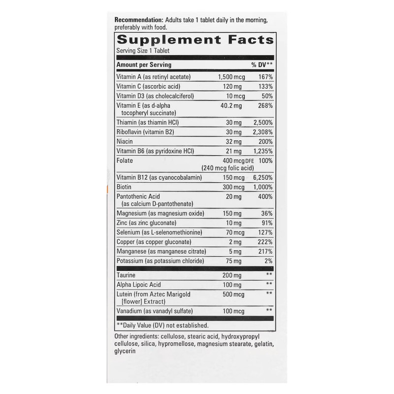 Мультивітаміни для діабетиків, Alpha Betic® Multivitamin, Nature's Way, один раз на день, 30 таблеток