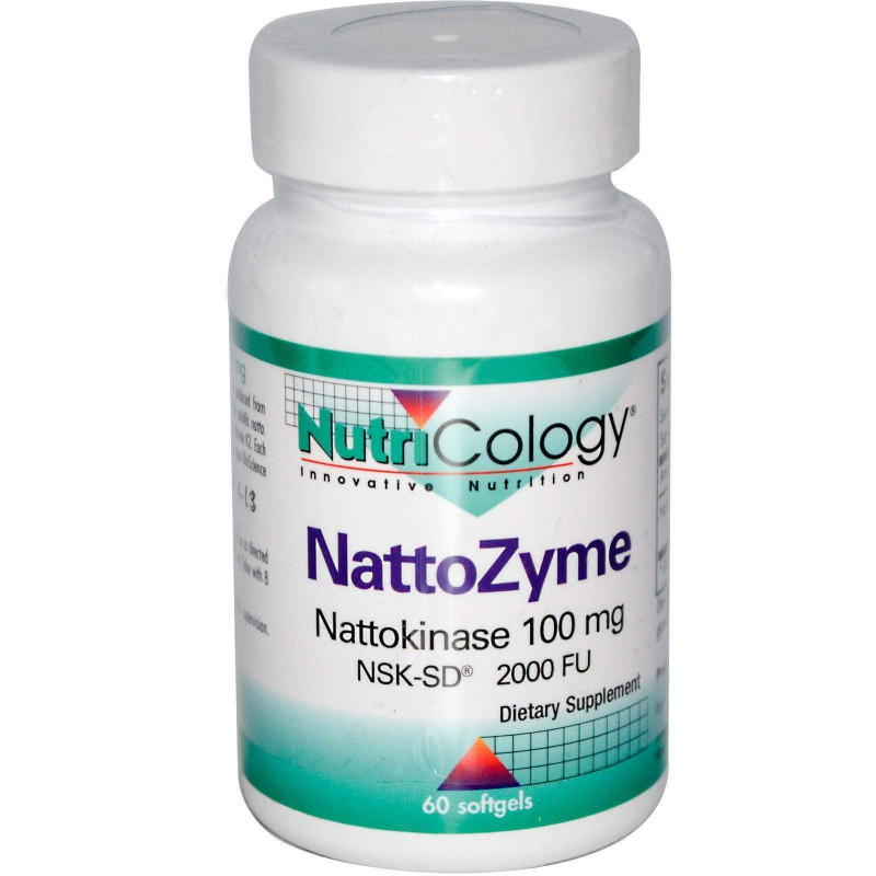 Наттокіназа, NattoZyme, Nattokinase, Nutricology, 100 мг, 60 капсул