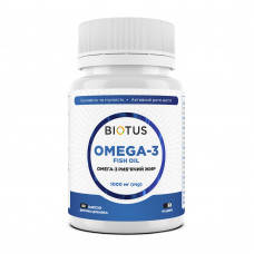 Омега-3 риб'ячий жир, Omega-3 Fish Oil, Biotus, 60 капсул (1000 мг на 2 капсули)
