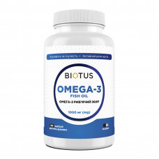 Омега-3, риб'ячий жир, Omega-3 Fish Oil, Biotus, 180 капсул (1000 мг на 2 капсули)