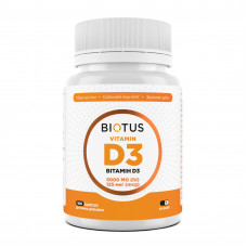 Вітамін D3, Vitamin D3, Biotus, 125 мкг (5000 МО), 100 капсул