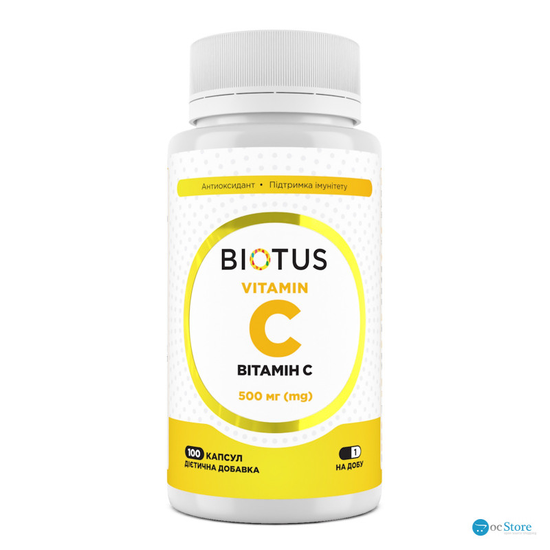 Вітамін С, Vitamin C, Biotus, 500 мг, 100 капсул