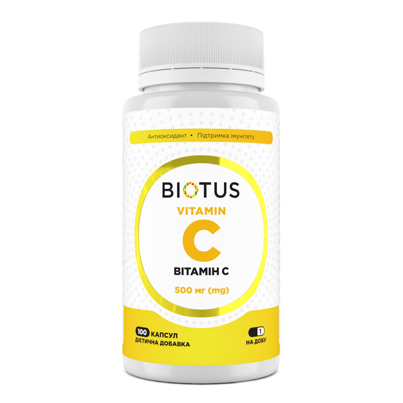 Вітамін С, Vitamin C, Biotus, 500 мг, 100 капсул