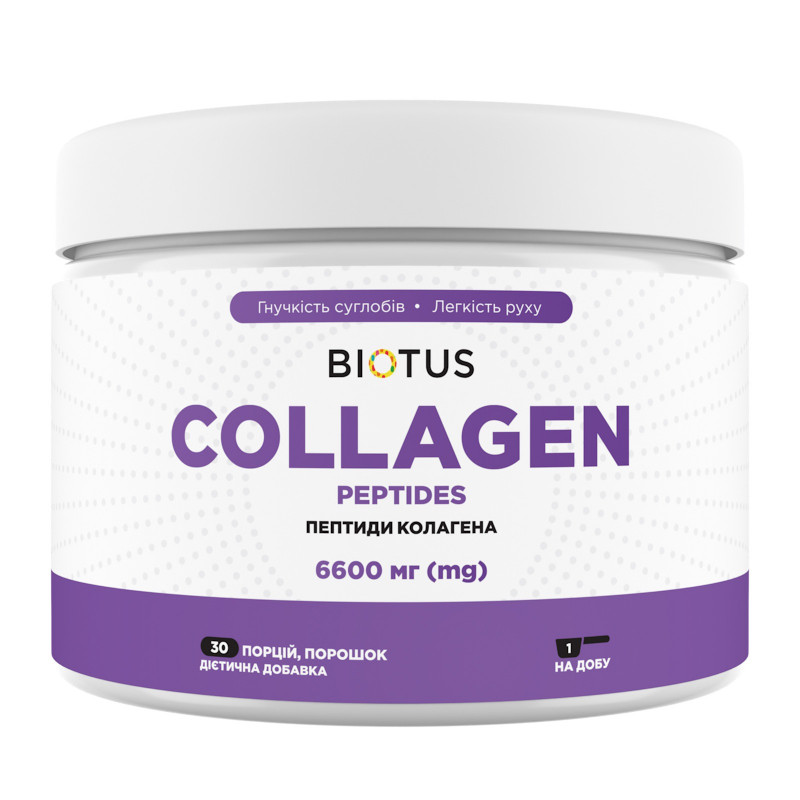 Пептиди колагену, тип 1 та 3, Collagen Peptides, Biotus, 6600 мг, 198 г