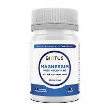 Магній с вітаміном В6, Magnesium with Vitamin B6, Biotus, 200 мг, 30 таблеток