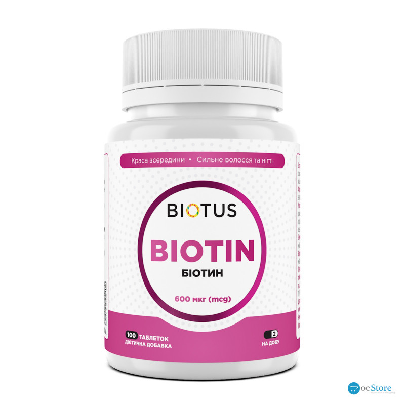 Біотин, Biotin, Biotus, 600 мкг, 100 таблеток