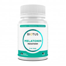 Мелатонін, Melatonin, Biotus, 3 мг, 60 капсул