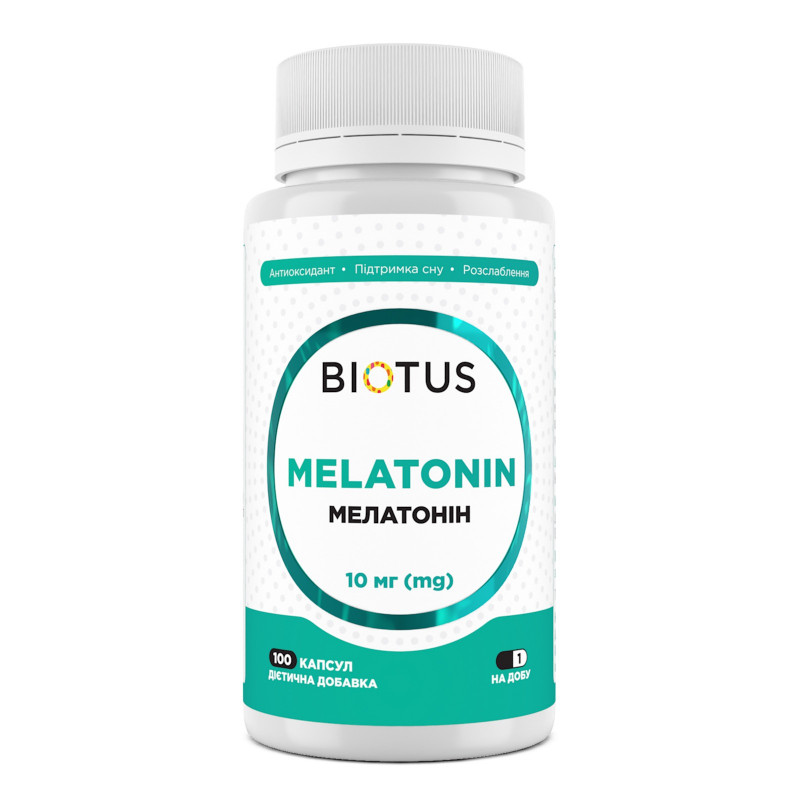Мелатонін, Melatonin, Biotus, 10 мг, 100 капсул