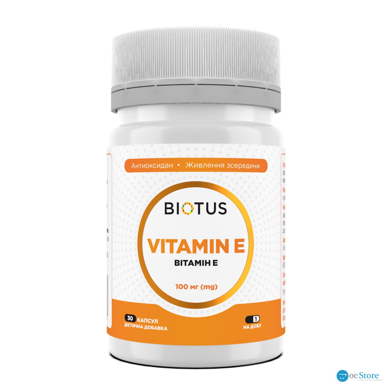 Вітамін Е, Vitamin Е, Biotus, 100 мг, 30 капсул