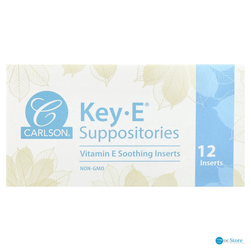 Свічки з вітаміном Е, Key E Suppositories, Carlson, 12 шт.