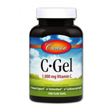 Вітамін C, C-Gel, Carlson, 1000 мг, 100 гелевих капсул