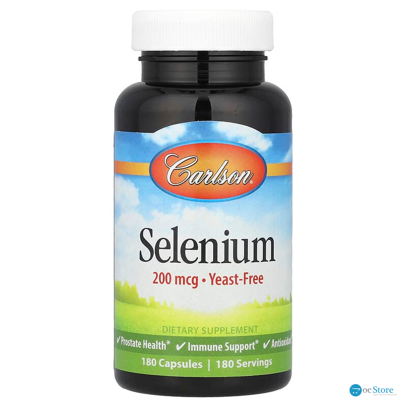 Селен, Selenium, Carlson, 200 мкг, 180 капсул