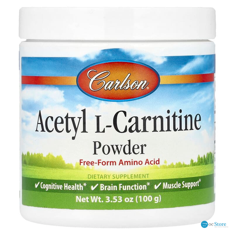Ацетил карнітин, Acetyl-L-Carnitine, Carlson, порошок амінокислоти, 100 г