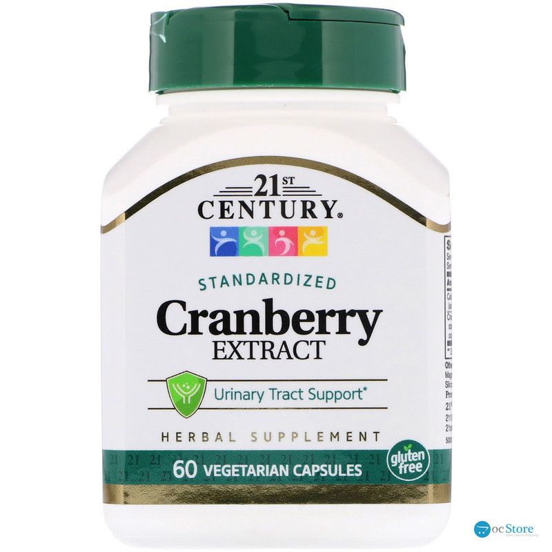 Екстракт журавлини, Cranberry, 21st Century, стандартизований, 60 капсул