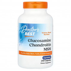 Глюкозамін, хондроїтин, МСМ, Glucosamine Chondroitin MSM, Doctor's Best, 240 капсул