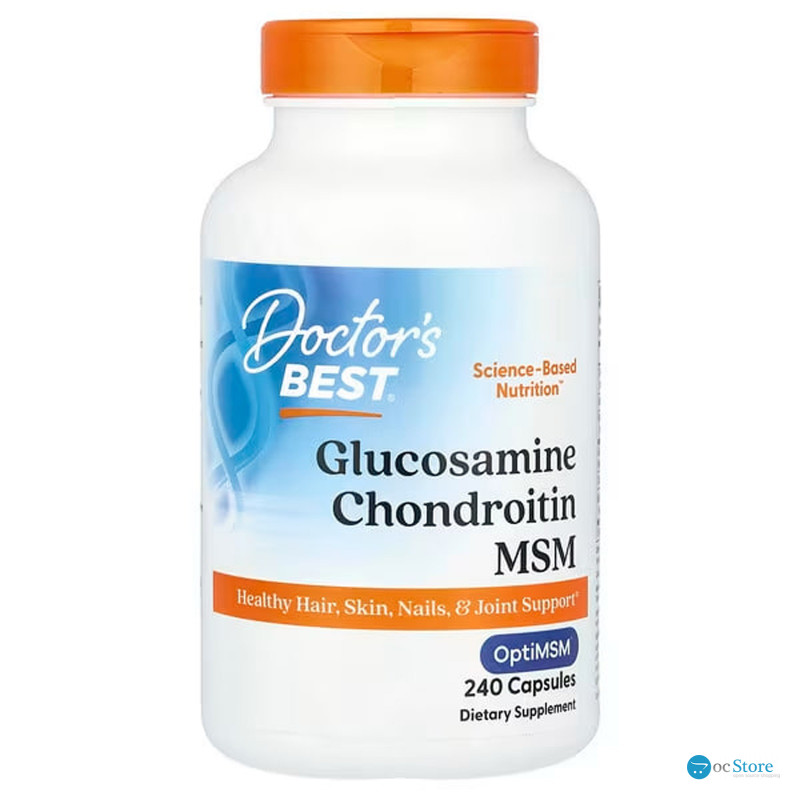 Глюкозамін, хондроїтин, МСМ, Glucosamine Chondroitin MSM, Doctor's Best, 240 капсул