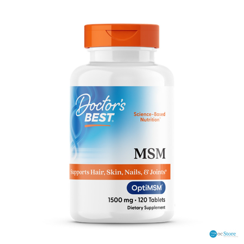 Метилсульфонилметан, МСМ, MSM with OptiMSM®, Doctor's Best, з OptiMSM®, 1500 мг, 120 таблеток