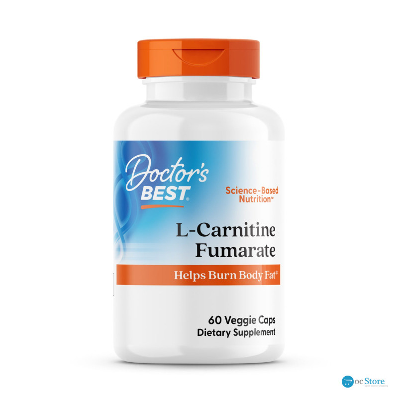 L-карнітин фумарат, L-Carnitine Fumarate with Biosint Carnitine, Doctor's Best, 500 мг, 60 веганських капсул