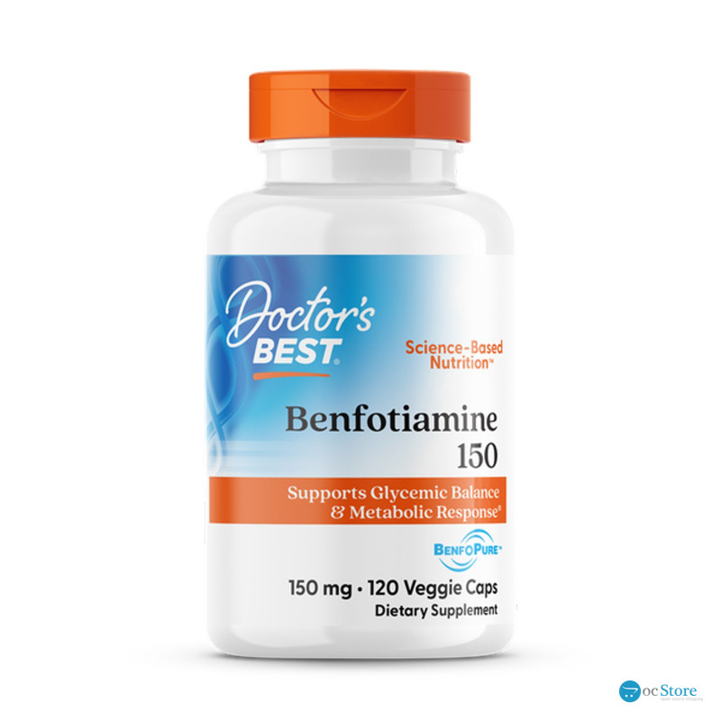 Бенфотіамін, Benfotiamine 150 with BenfoPure™, Doctor's Best, з BenfoPure™, 150 мг, 120 веганських капсул
