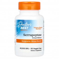 Серрапептаза, Serrapeptase, Doctor's Best, 40 000 SPU, 90 капсул