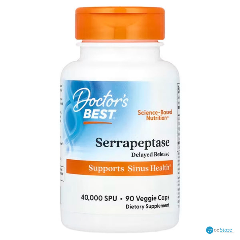 Серрапептаза, Serrapeptase, Doctor's Best, 40 000 SPU, 90 капсул