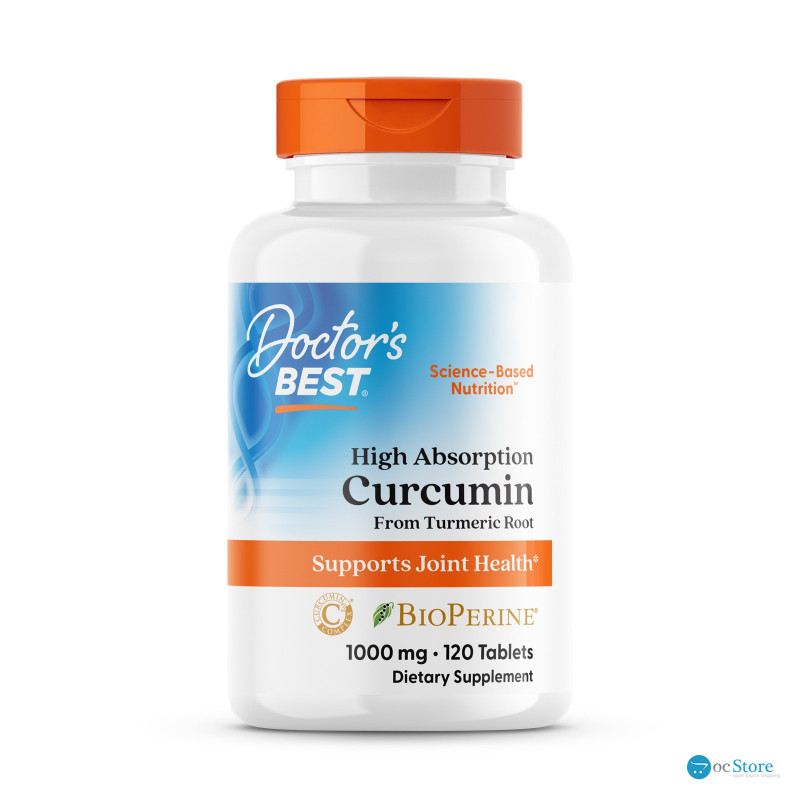 Куркумін, High Absorption Curcumin, Doctor's Best, високої засвоюваності, 1000 мг, 120 веганських таблеток