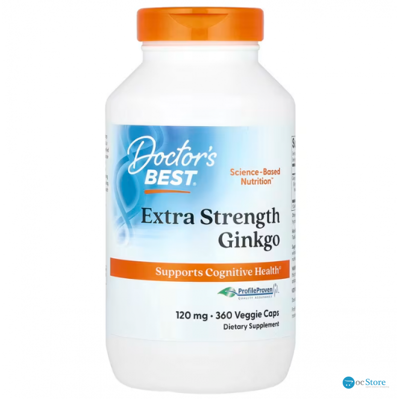 Гінкго Білоба, Extra Strength Ginkgo, Doctor's Best, екстрасильний, 120 мг, 360 веганських капсул