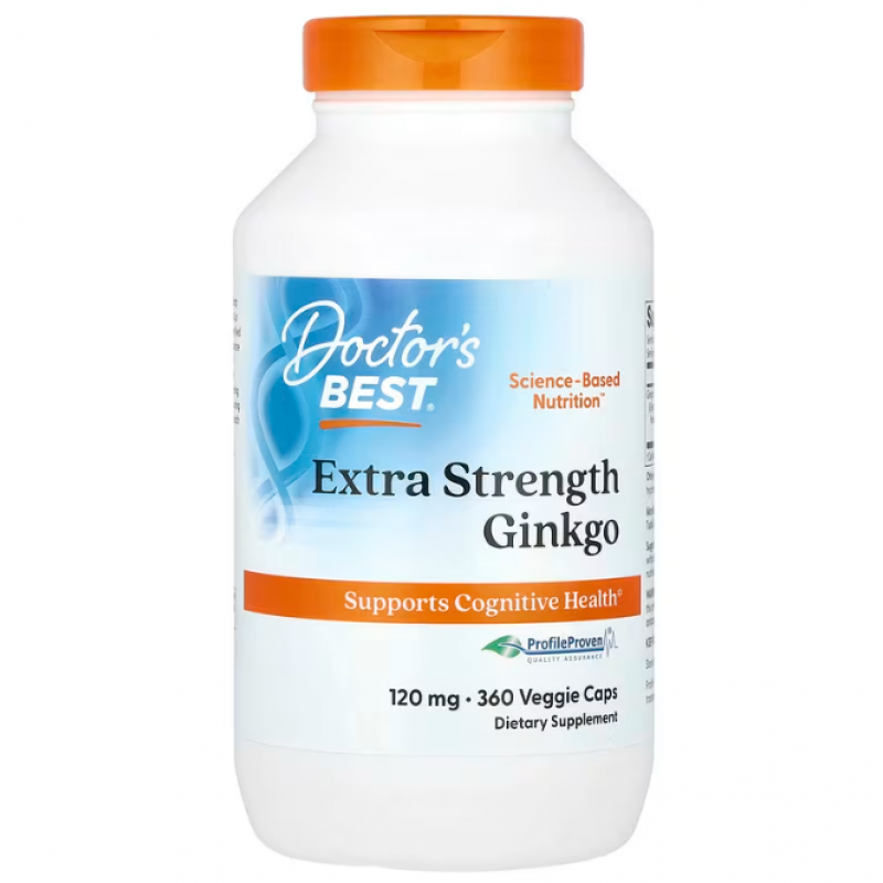 Гінкго Білоба, Extra Strength Ginkgo, Doctor's Best, екстрасильний, 120 мг, 360 веганських капсул