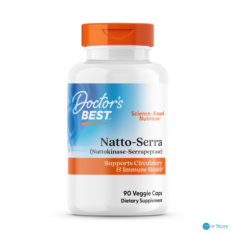 Наттокіназа і серрапептаза, Best Natto-Serra, Doctor's Best, 90 капсул