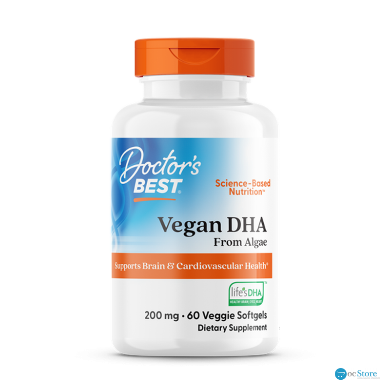 Омега-3 з водоростей, ДГК, Vegan DHA from Algae with Life's DHA, Doctor's Best, 200 мг, 60 гелевих капсул