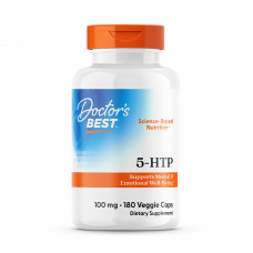 5-НТР, 5-гідрокситриптофан, Doctor's Best, 100 мг, 180 веганських капсул