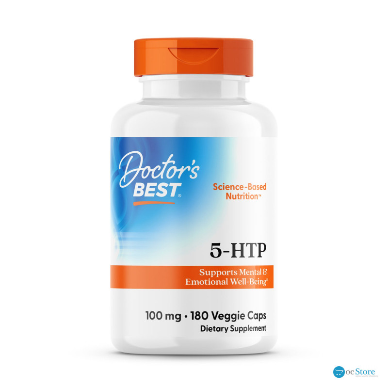 5-НТР, 5-гідрокситриптофан, Doctor's Best, 100 мг, 180 веганських капсул