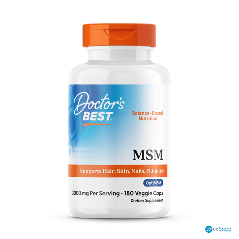Метилсульфонілметан, MSM with OptiMSM, Doctor's Best, 1000 мг, 180 веганських капсул