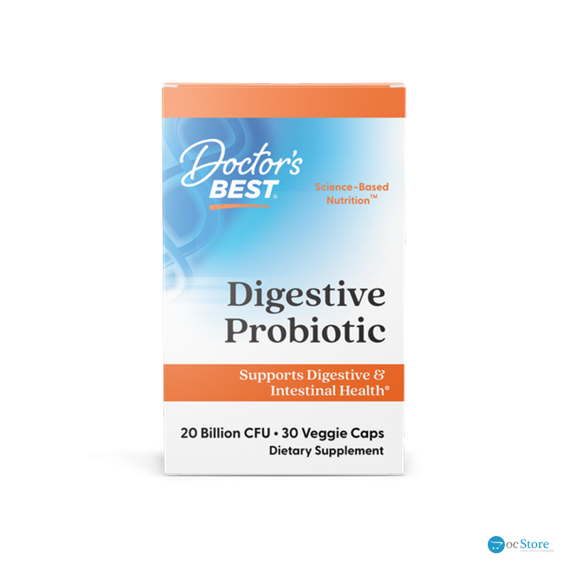 Пробіотики, Digestive Probiotic, Doctor's Best, для травної системи, 20 млрд КУО, 30 капсул