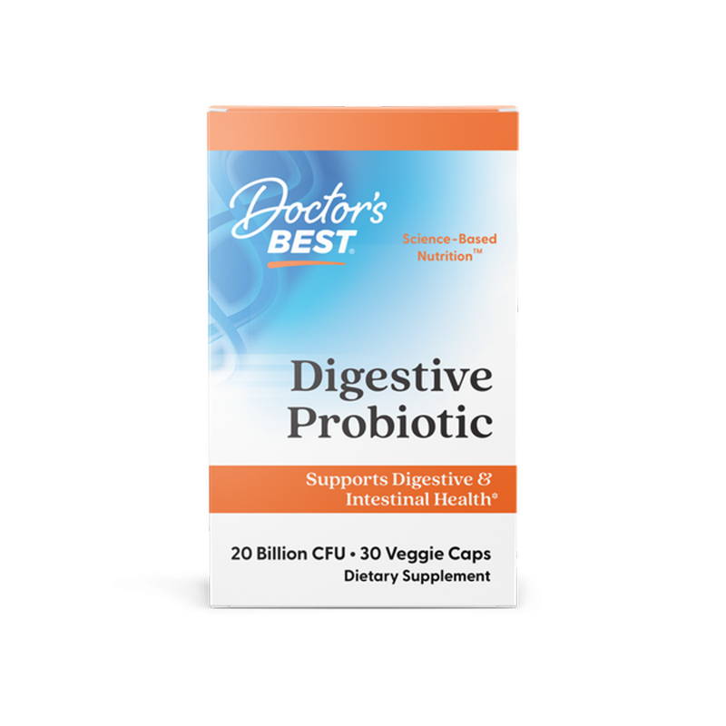 Пробіотики, Digestive Probiotic, Doctor's Best, для травної системи, 20 млрд КУО, 30 капсул