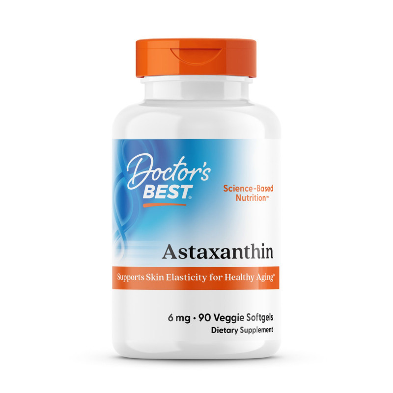 Астаксантин, Astaxanthin, Doctor's Best, 6 мг, 90 гелевих капсул
