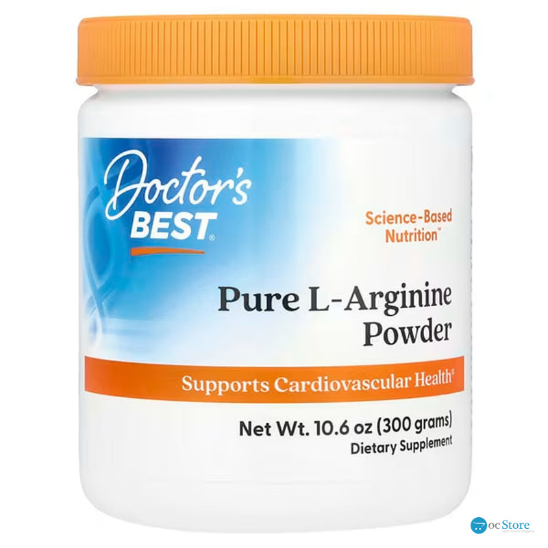 Аргінін, L-Arginine, Doctor's Best, чистий порошок, 300 г.