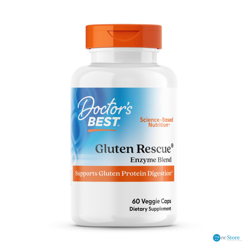 Розщеплення глютену, Gluten Rescue, Doctor's Best, суміш ферментів, 60 веганських капсул