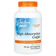 Коензим CoQ10 з біоперіном, CoQ10 with BioPerine, Doctor's Best, 100 мг, 360 капсул