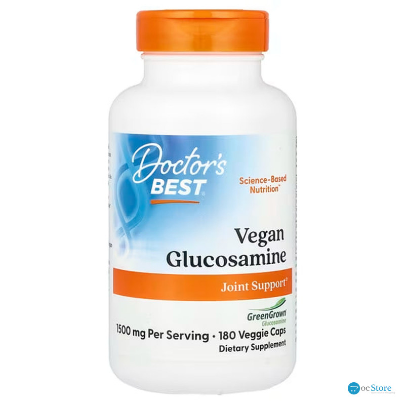 Глюкозамін, Vegan Glucosamine, Doctor's Best, 1500 мг, 180 веганських капсул