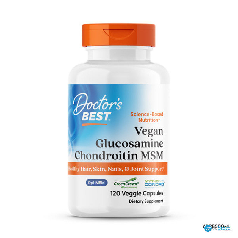 Глюкозамін, хондроїтин МСМ, Glucosamine Chondroitin MSM, Doctor's Best, 120 веганських капсул