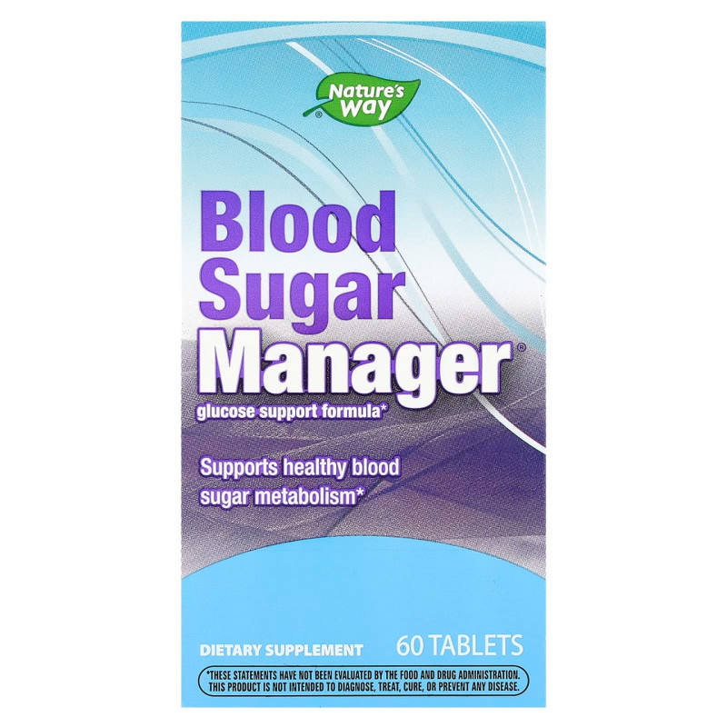 Рівень цукру в крові, Blood Sugar Manager, Nature's Way, 60 веганських таблеток