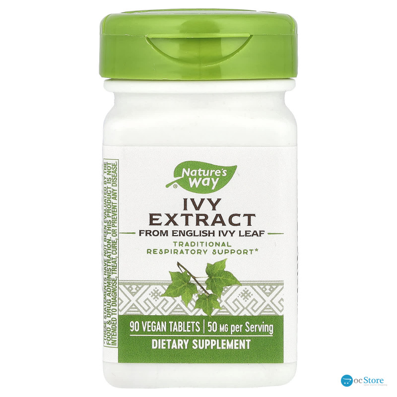 Плющ, Ivy Extract, Nature's Way, екстракт, 50 мг, 90 веганських таблеток (25 мг на таблетку)