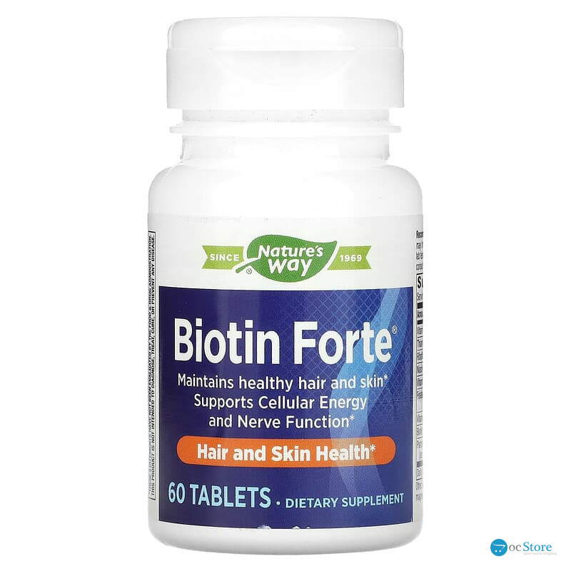 Біотин, Biotin Forte, Nature's Way, екстра сила, 60 таблеток